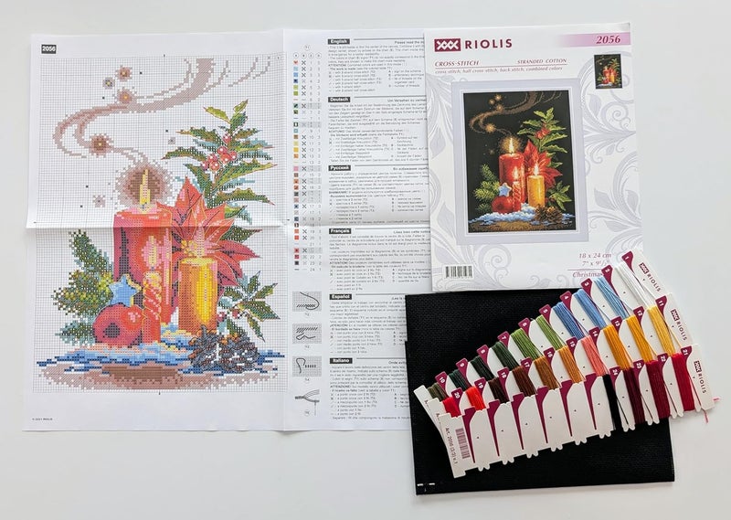 Riolis - Christmas Light 2056, Christmas Cross Stitch Kits 7" x9½, Cross Stitch for Beginners & Advanced, Crossstitch Kits for Adults, Counted Stitching Kits, Holiday Embroidery Kit - Image 4